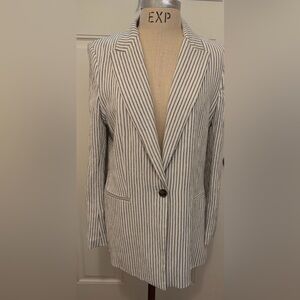 H & M Striped Women's Blazer - Gray and White